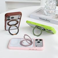 Étui de téléphone portable antichoc à haute transparence avec protection à 360° °   Support Rotatif pour iPhone 16 17 Pro Max Coque Transparente Téléphone