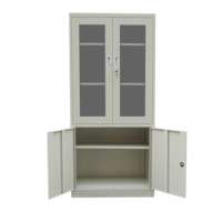 Armoire de classement en acier verrouillable, 2 portes battantes, 5 niveaux, ignifuge, rangement réglable pour bureau, école, entrepôt, bureau à domicile