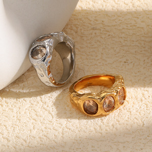 Anillo Moderno de Acero Inoxidable con Circonitas Cúbicas Creadas en Laboratorio, Engastadas en Bisel, Chapado en Plata 925, Joyería de Moda Unisex - Product Image 6