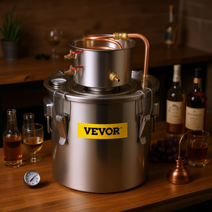 Destilador Vevor de 8 Galones de Acero Inoxidable con Tubo de Cobre y Termómetro Integrado para Whisky, Vino y Brandy Casero - Product Image 2
