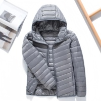 Manteau léger et formel pour homme en duvet de canard avec capuche, écologique, respirant, veste matelassée zippée, grandes tailles