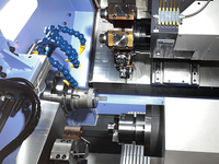 Tour CNC haute vitesse YH42D, centre d'usinage composite métal-tourneuse avec double axe Y et tourelle à 12 positions pour le cœur de vanne hydraulique
