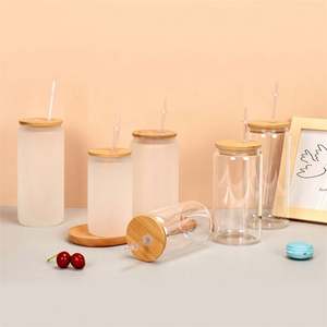 Nueva llegada RTS 16Oz de pared simple de vacío colorido tarro de plástico lata de Soda con tapa Color paja para regalo de fiesta - Product Image 6