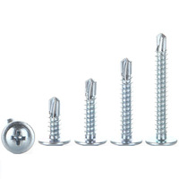 Vis autotaraudeuses en acier au carbone pour fixation de plaque d'immatriculation, avec capuchon articulé blanc pour voiture, métriques classe 4.8 & 6.8 M3 ISO