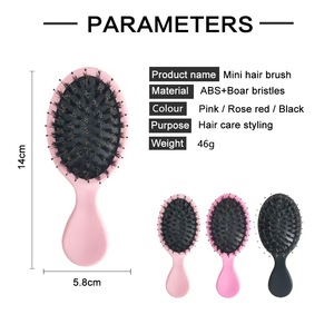 Mini peine para el cabello, cepillo de masaje para el cuero cabelludo con cojín de aire de plástico para uso general, opciones de colores rosa, azul, verde y amarillo - Product Image 3