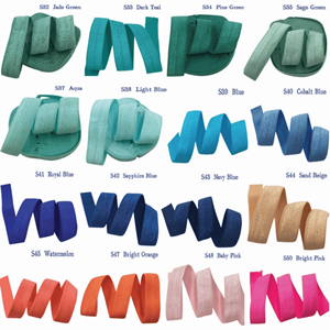 100 Yardas de Cinta Elástica Plegable Sólida de 15mm en 55 Colores Vibrantes, Venta al por Mayor, Cinta Elástica FOE para Manualidades, Diademas y Accesorios para el Cabello - Product Image 1