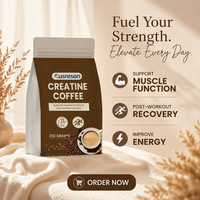 Ausreson OEM Café à la Créatine, Boisson Énergétique Instantanée, Récupération Post-Entraînement, Compléments Alimentaires pour la Santé Musculaire, Poudre de Café à la Créatine Végétalienne