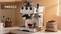 Machine à expresso avec moulin intégré, machine à café pour usage domestique et professionnel, pour la maison et le bureau