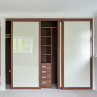 Armoire murale de chambre à coucher, design moderne, penderie pour vêtements, profondeur 400 mm, 3 portes, armoire en bois