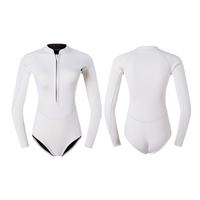 Combinaison de plongée en néoprène CR super extensible de 1,8 mm - Protection UV, légère et chaude, manches longues, fermeture éclair avant, pour le surf, la plongée en apnée et la natation