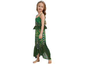 Abito da principessa sirena per bambine, vestito da sirena con stampa di squame scintillanti per bambini da <span class=keywords><strong>3</strong></span> a 10 anni - Product Image 5