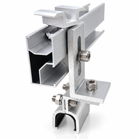 Système de fixation à pince trapézoïdale en aluminium avec pied en L et joint EPDM pour panneau solaire
