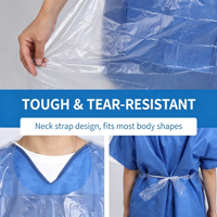 Tablier jetable en PE sur mesure, extra large, pour adulte, imperméable, résistant à l'huile, doux, durable, transparent, pour la cuisine et la restauration