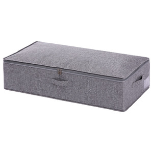 Fabric <b>Storage</b> Box Rectangle 70L-80L Gray Moisture Proof Under Bed Organizer With Lid Large Capacity <b>Clothes</b> <b>Storage</b> - Product Image 5
