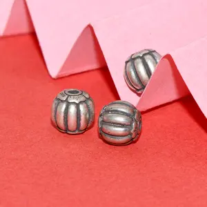 Vintage Making S925 Sterling Silver Lighten Spacers Beads for DIY Women Men Bracelet Necklace Jewelry
