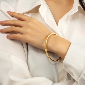 Simple Fashion Jewelry 18k Gold Plated Blank Hoop <b>Bangles</b> <b>Bracelets</b> - Product Image 5