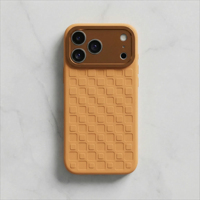 Coque de protection rétro en silicone liquide à motif gaufré pour iPhone 17 avec aimant