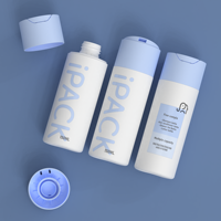 Emballage de shampooing de toilette de voyage Unique Squeeze HDPE 150ml bouteille de bouchon de disque en plastique de soin de la peau de lotion pour bébé