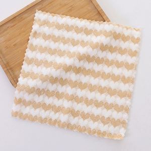 Serviette carrée en polaire corail To Heart, double usage humide/sec, torchon de cuisine imprimé en coton tricoté, vente en gros d'usine - Product Image 6