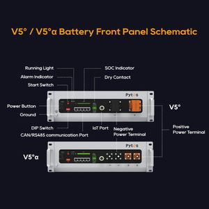 Batterie de stockage d'énergie au lithium-ion Pytes avec garantie de 10 ans, 6000 cycles, 51,2 V, 15 kWh, onduleur solaire, batterie LiFePO4 48 V 300 Ah - Product Image 3