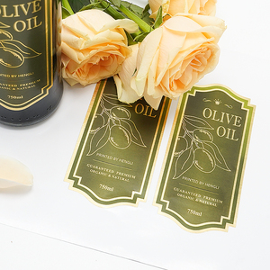 Étiquette d'emballage personnalisée de bouteille d'huile d'olive, matériau spécial de haute qualité, feuille d'or brillante, logo de marque - Product Image 3