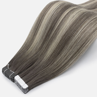 Extensions de cheveux vierges bruts non traités en gros, couleur blond cendré avec mèches, 2,5g, sans perte de cheveux, fournitures de salon, commande en gros