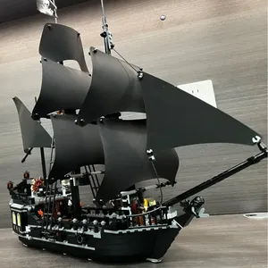 Bloques de Construcción MOC, Barco Pirata <span class=keywords><strong>del</strong></span> <span class=keywords><strong>Caribe</strong></span>, Barco de Guerra <span class=keywords><strong>Perla</strong></span> <span class=keywords><strong>Negra</strong></span>, Lancha Pirata, MOC 4195, Juguetes de Ensamblaje, Regalo para Niños - Product Image 1