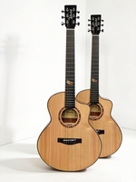 OEM ODM 36" Travel Acoustic Guitar Sitka Spruce Solid Top Mahogany Natural Gloss