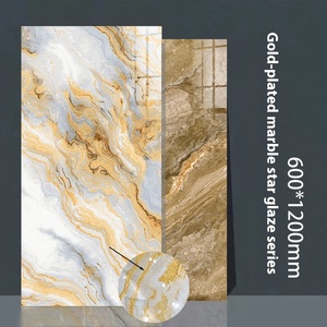 Vàng Men Màu ấm 600x1200 gạch đá cẩm thạch thiết kế hiện đại cho nội thất tường phòng tắm tường phòng khách sàn sáng cho ngôi nhà - Product Image 3