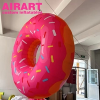 Donut gonflable suspendu, utilisation en magasin de desserts, décoration de donut gonflable rose