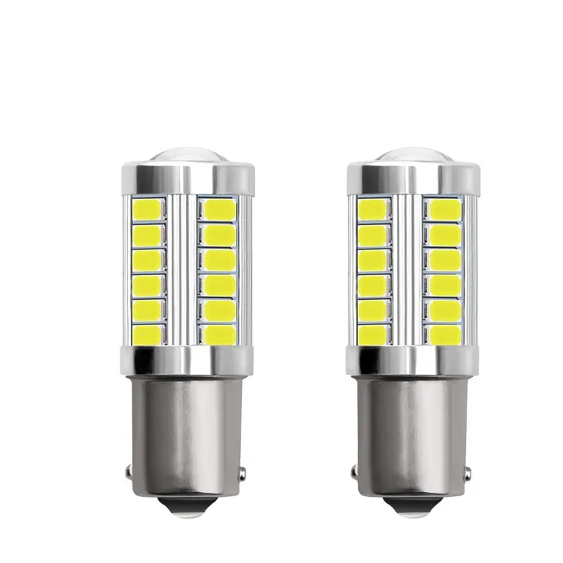 Lámpara Led de alta potencia para iluminación de coche, 5630 27smd 1156, con lente trasera, BA15S 27smd 5730, reemplazo 1157 T20 T25