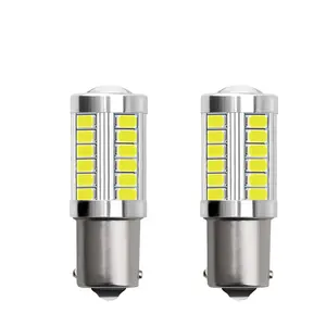 Lampu Led Sangat Kuat 1156 5630 27smd Witn Lampu Belakang Lensa Led BA15S 5730 27smd Ganti 1157 T20 T25 untuk Penerangan Mobil