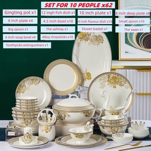 2025 American Style Jingdezhen Ceramic Tableware Dishes Plate Bone China Dinnerware Porcelain Bowl Combination Dinnerware <b>Set</b> - Product Image 6