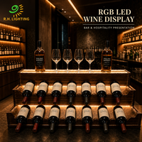 Vitrine à vin Joystar RGB LED en acrylique avec finition bois, luminosité réglable, contrôle Bluetooth pour bar KD