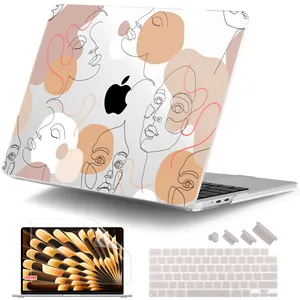 New Latest Style For Macbook Air 15 Inch 2023 Crystal Transparent UV Printed Clear Cases For Macbook With M2 Chip Cover
