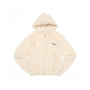 Custom Faux Mohair Hooded Jacket Men <b>Zip</b> <b>Up</b> Loose Casual Hoodie Coat Vintage Washed Oversized Outerwear - Product Image 5