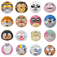 Masque facial en tissu végétal naturel Y154-8, motif personnalisable, visage de cerf, dessin animé mignon et amusant, pour enfants, hydratant et soignant la peau