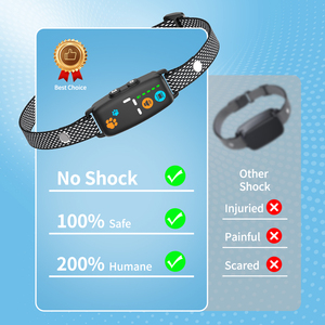 Collier anti-aboiement TIZE 3 modes de fonctionnement rechargeables IPX6 collier d'entraînement étanche pour contrôle des aboiements de chien pour petit chiot moyen