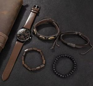 High-End Men's Quartz Wristwatch Fashionable Versatile Business Bracelet <b>Clock</b> Set Business Gift - Product Image 6