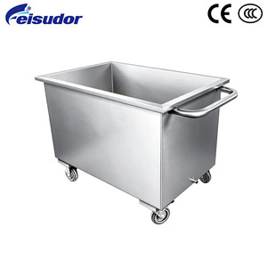Nuovo Carrello per Trasporto Acqua e Mangime Rinforzato in Acciaio Inox 304 Grigio per Allevamenti, Garanzia 1 Anno - Product Image 1