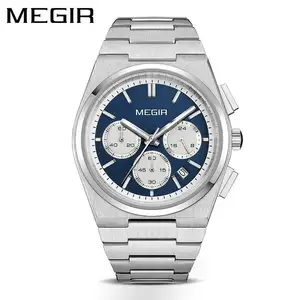 Merk Luxe Horloge Megir 8402 Rvs Quartz Horloge Heren Vd53 Chronograaf Classic Merk Uw Eigen Watche