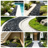 Galets de rivière noirs polis naturels 2-3cm/3-5cm/5-8cm en dioxyde de silicium pour aménagement paysager et décoration de jardin