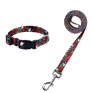 Conjunto de Correa y collar de perro ajustable de varios colores de tela personalizada de lujo por sublimación duradera - Product Image 2