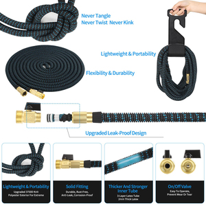 <span class=keywords><strong>Tuyau</strong></span> d'arrosage extensible de 50ft <span class=keywords><strong>tuyau</strong></span> d'<span class=keywords><strong>eau</strong></span> flexible sans pli 50ft avec personnalisation de Support de buse de pulvérisation à 10 motifs - Product Image 4