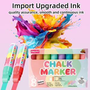 Macaron 8 màu sắc phấn đánh dấu 15mm Jumbo cảm thấy tip bút thủy tinh ướt & khô xóa chất lỏng phấn cửa sổ đánh dấu cho các nghệ sĩ của tất cả các lứa tuổi - Product Image 3