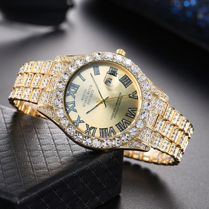 Reloj de Cuarzo con Esfera de Diamantes de Imitación Plateada y Roja, Estilo Hip Hop, para Hombre y Mujer - Product Image 2
