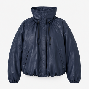 Chaqueta cortavientos personalizada para mujer, con cuello alto, manga larga, ligera, con cremallera, para senderismo, chaqueta de plumón, chaqueta de cuero para mujer - Product Image 2