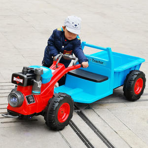 Tractor eléctrico Beaduoqi de 12V con doble tracción para niños de 2 a 4 años, color azul y rojo, con luz y sonido. - Product Image 5