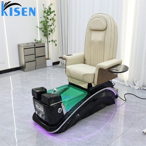 Sillón de Pedicura Multifuncional KISEN, Spa con Llenado/Escurrido Automático, Respaldo Reclinable, Cuero Sintético, Portátil, para Salón de Belleza y Uñas - Product Image 2