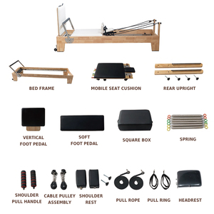 GRASSFIT Cadillac en bois <span class=keywords><strong>de</strong></span> caoutchouc personnalisé pour Pilates, équipement <span class=keywords><strong>de</strong></span> musculation, machine <span class=keywords><strong>de</strong></span> yoga, <span class=keywords><strong>lit</strong></span> d'entraînement commercial avec boîte - Product Image 4